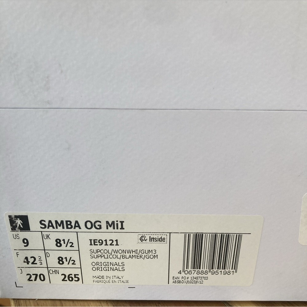 Adidas Samba OG Made in Italy Vachetta Tan IE9121 Sneakers Shoes Men's Size 9 US - Picture 9 of 9